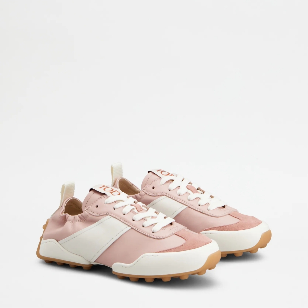 TOD'S Pink Leather Sneakers sz 37.5